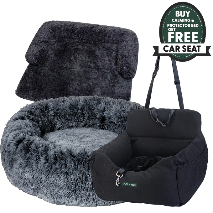 The Ultimate Bundle: Calming Bed, Furniture Protector & FREE Dog Car Seat!