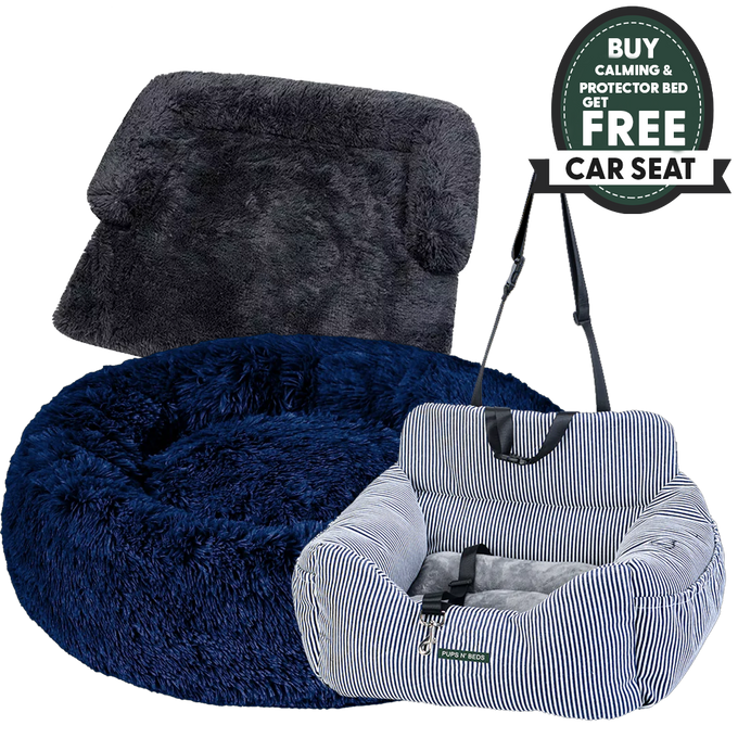 The Ultimate Bundle: Calming Bed, Furniture Protector & FREE Dog Car Seat!