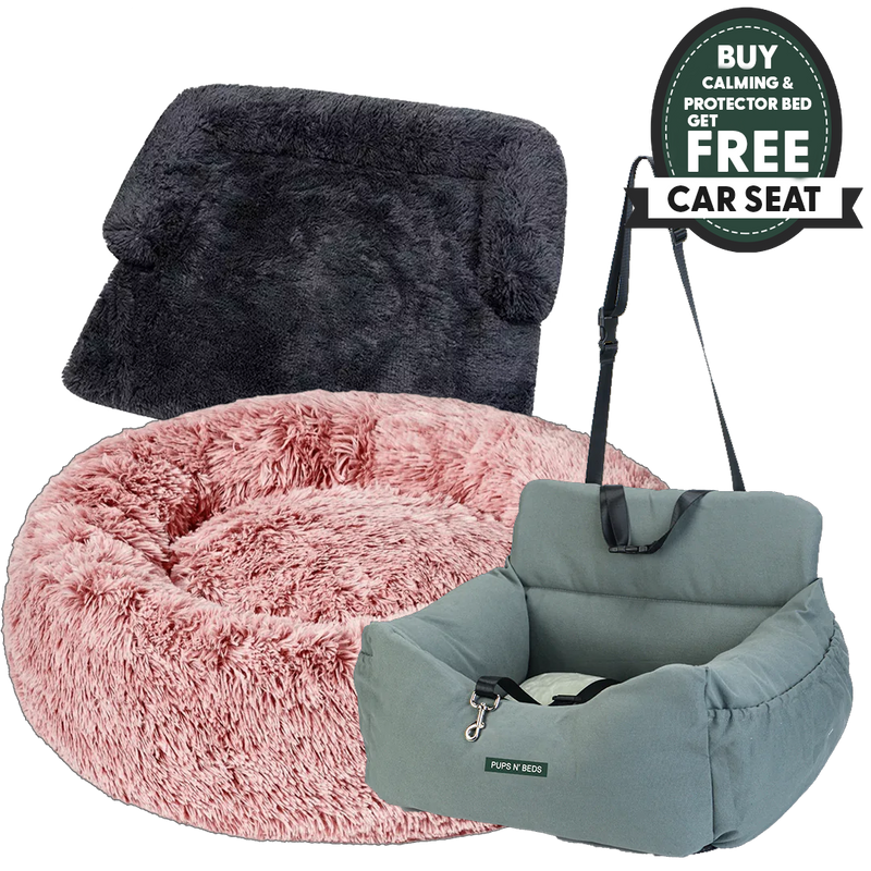 The Ultimate Bundle: Calming Bed, Furniture Protector & FREE Dog Car Seat!